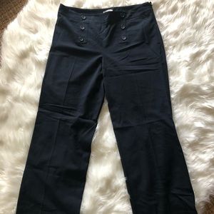 Navy Blue Trousers with Button Details